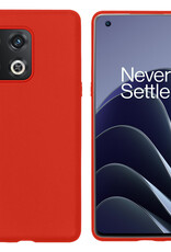 BASEY. Hoes Geschikt voor OnePlus 10 Pro Hoesje Siliconen Back Cover Case - Hoesje Geschikt voor OnePlus 10 Pro Hoes Cover Hoesje - Rood