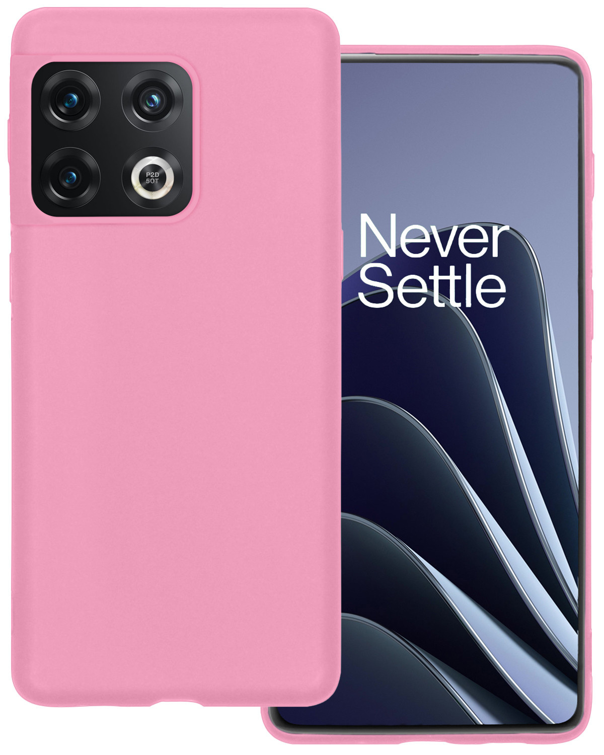 BASEY. Hoes Geschikt voor OnePlus 10 Pro Hoesje Siliconen Back Cover Case - Hoesje Geschikt voor OnePlus 10 Pro Hoes Cover Hoesje - Lichtroze