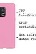 BASEY. Hoes Geschikt voor OnePlus 10 Pro Hoesje Siliconen Back Cover Case - Hoesje Geschikt voor OnePlus 10 Pro Hoes Cover Hoesje - Lichtroze