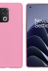 BASEY. Hoes Geschikt voor OnePlus 10 Pro Hoesje Siliconen Back Cover Case - Hoesje Geschikt voor OnePlus 10 Pro Hoes Cover Hoesje - Lichtroze
