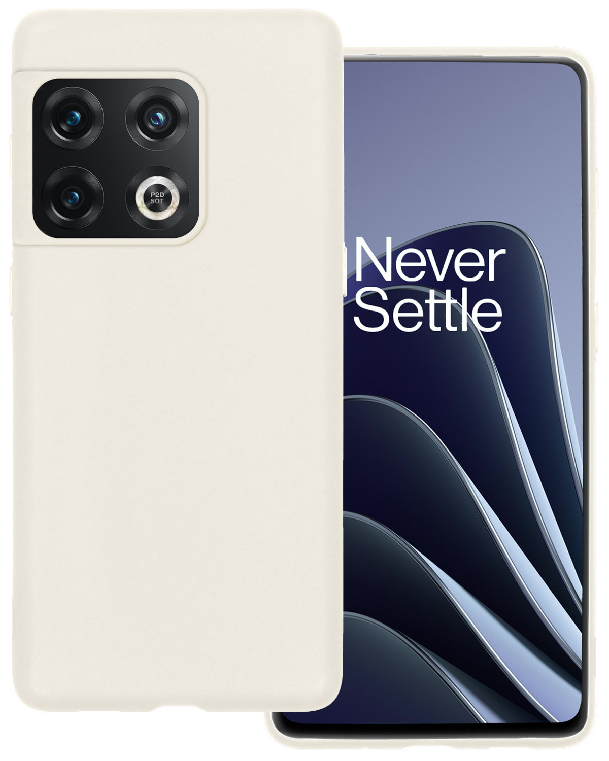 BASEY. Hoes Geschikt voor OnePlus 10 Pro Hoesje Siliconen Back Cover Case - Hoesje Geschikt voor OnePlus 10 Pro Hoes Cover Hoesje - Wit
