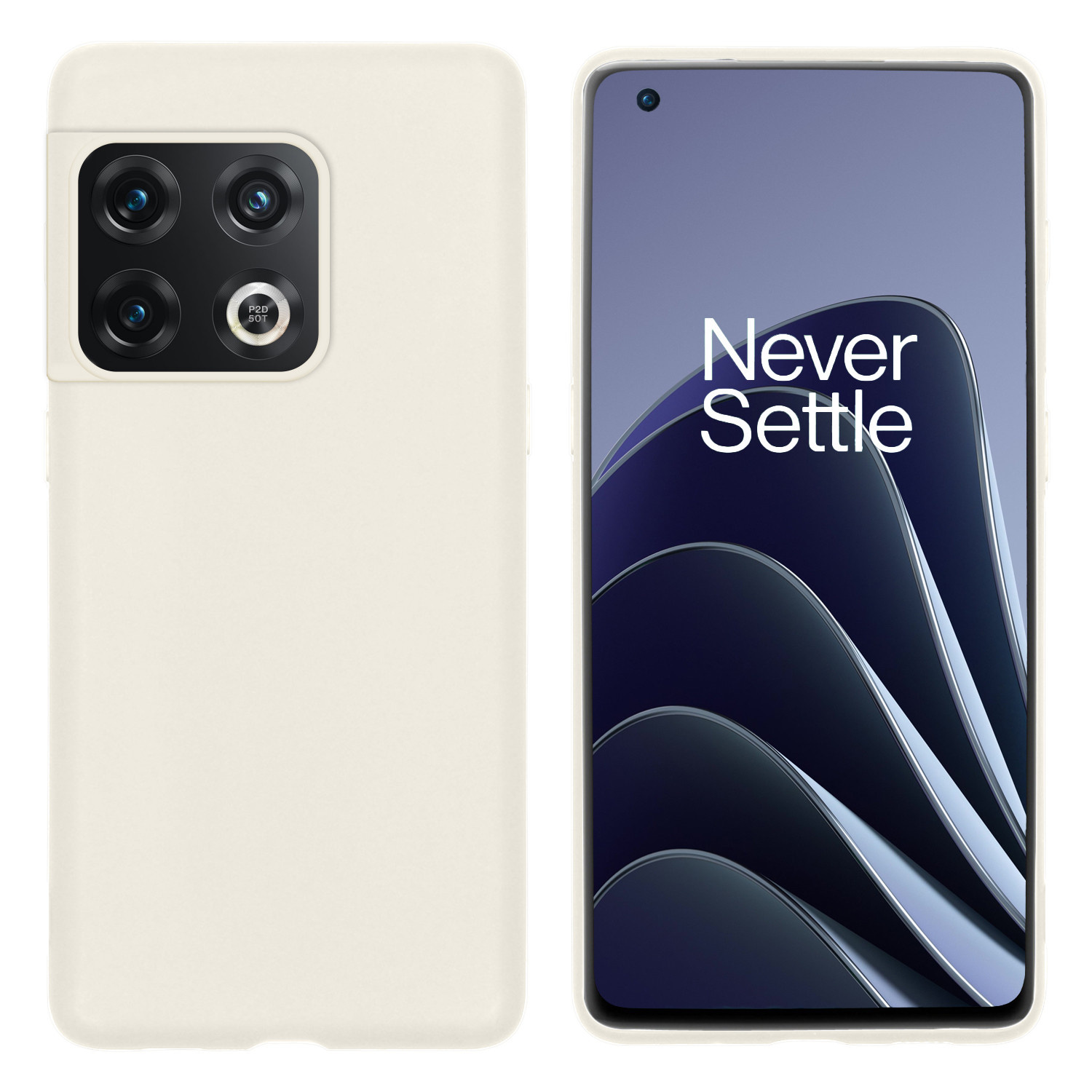 BASEY. Hoes Geschikt voor OnePlus 10 Pro Hoesje Siliconen Back Cover Case - Hoesje Geschikt voor OnePlus 10 Pro Hoes Cover Hoesje - Wit