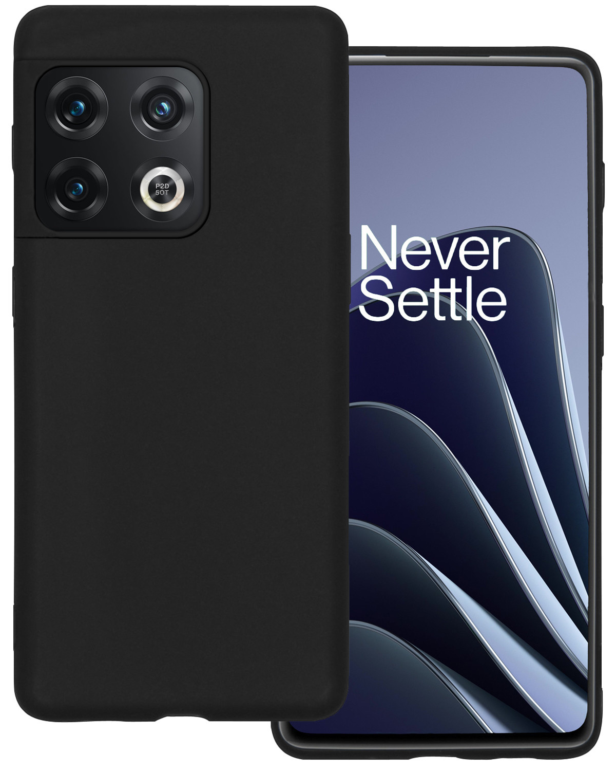 BASEY. Hoes Geschikt voor OnePlus 10 Pro Hoesje Siliconen Back Cover Case - Hoesje Geschikt voor OnePlus 10 Pro Hoes Cover Hoesje - Zwart