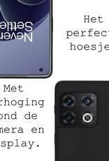 BASEY. Hoes Geschikt voor OnePlus 10 Pro Hoesje Siliconen Back Cover Case - Hoesje Geschikt voor OnePlus 10 Pro Hoes Cover Hoesje - Zwart