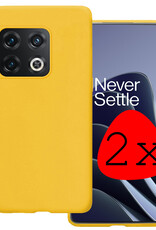 BASEY. Hoes Geschikt voor OnePlus 10 Pro Hoesje Siliconen Back Cover Case - Hoesje Geschikt voor OnePlus 10 Pro Hoes Cover Hoesje - Geel - 2 Stuks