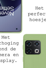 BASEY. Hoes Geschikt voor OnePlus 10 Pro Hoesje Siliconen Back Cover Case - Hoesje Geschikt voor OnePlus 10 Pro Hoes Cover Hoesje - Groen - 2 Stuks