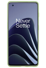 BASEY. Hoes Geschikt voor OnePlus 10 Pro Hoesje Siliconen Back Cover Case - Hoesje Geschikt voor OnePlus 10 Pro Hoes Cover Hoesje - Groen - 2 Stuks
