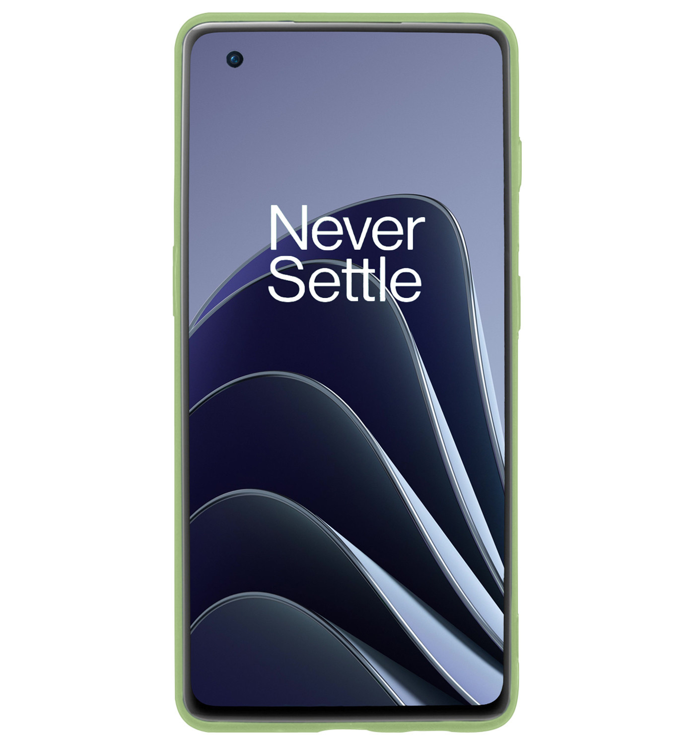 BASEY. Hoes Geschikt voor OnePlus 10 Pro Hoesje Siliconen Back Cover Case - Hoesje Geschikt voor OnePlus 10 Pro Hoes Cover Hoesje - Groen - 2 Stuks