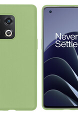 BASEY. Hoes Geschikt voor OnePlus 10 Pro Hoesje Siliconen Back Cover Case - Hoesje Geschikt voor OnePlus 10 Pro Hoes Cover Hoesje - Groen - 2 Stuks