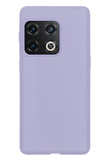 BASEY. Hoes Geschikt voor OnePlus 10 Pro Hoesje Siliconen Back Cover Case - Hoesje Geschikt voor OnePlus 10 Pro Hoes Cover Hoesje - Lila - 2 Stuks