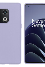 BASEY. Hoes Geschikt voor OnePlus 10 Pro Hoesje Siliconen Back Cover Case - Hoesje Geschikt voor OnePlus 10 Pro Hoes Cover Hoesje - Lila - 2 Stuks