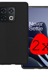 BASEY. Hoes Geschikt voor OnePlus 10 Pro Hoesje Siliconen Back Cover Case - Hoesje Geschikt voor OnePlus 10 Pro Hoes Cover Hoesje - Zwart - 2 Stuks