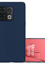 NoXx Hoes Geschikt voor OnePlus 10 Pro Hoesje Cover Siliconen Back Case Hoes - Donkerblauw