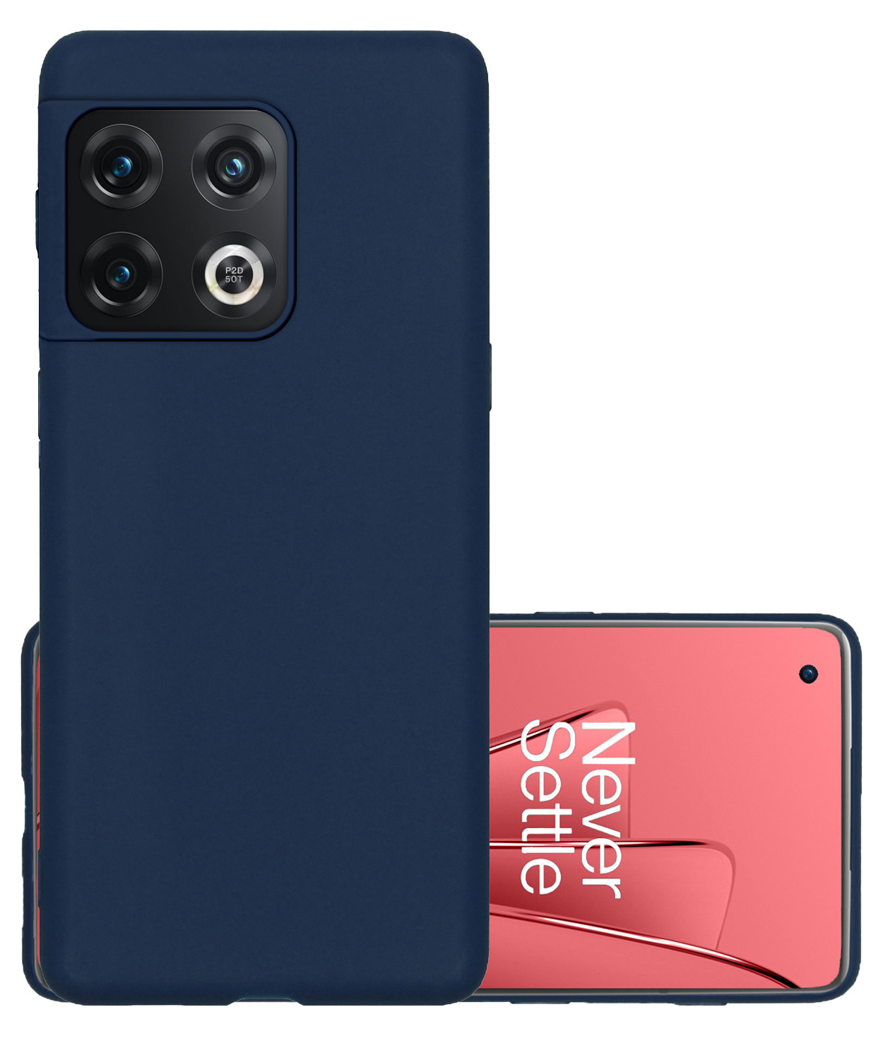 NoXx Hoes Geschikt voor OnePlus 10 Pro Hoesje Cover Siliconen Back Case Hoes - Donkerblauw