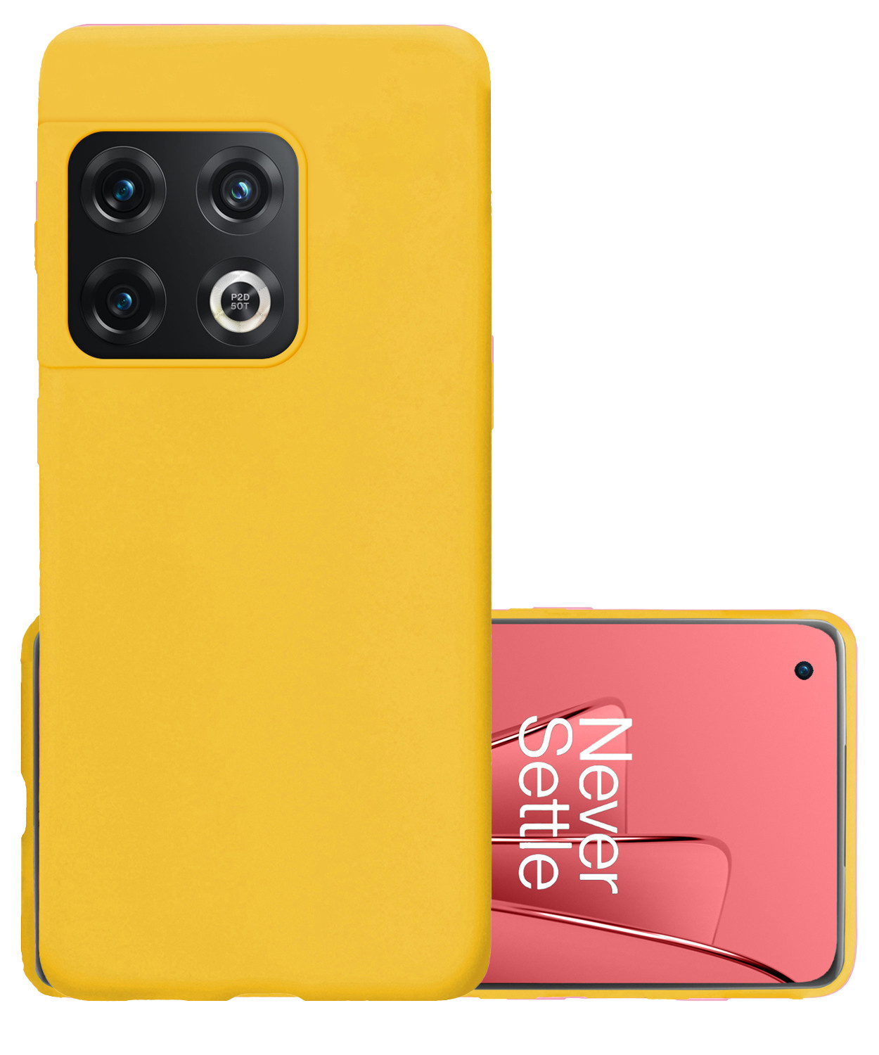 NoXx Hoes Geschikt voor OnePlus 10 Pro Hoesje Cover Siliconen Back Case Hoes - Geel