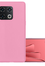 NoXx Hoes Geschikt voor OnePlus 10 Pro Hoesje Cover Siliconen Back Case Hoes - Lichtroze