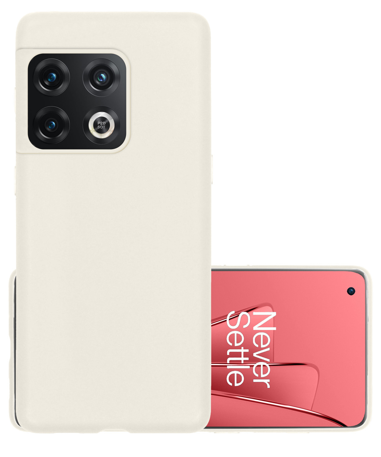 NoXx Hoes Geschikt voor OnePlus 10 Pro Hoesje Cover Siliconen Back Case Hoes - Wit