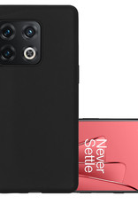 NoXx Hoes Geschikt voor OnePlus 10 Pro Hoesje Cover Siliconen Back Case Hoes - Zwart