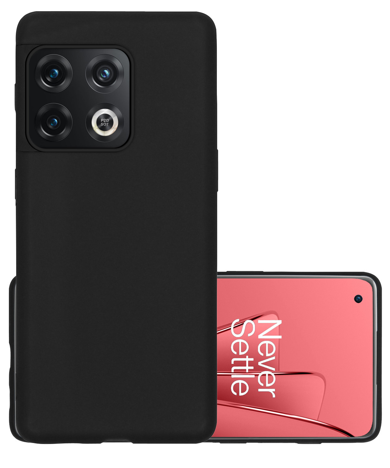 NoXx Hoes Geschikt voor OnePlus 10 Pro Hoesje Cover Siliconen Back Case Hoes - Zwart