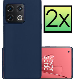 NoXx NoXx OnePlus 10 Pro Hoesje Siliconen - Donkerblauw - 2 PACK
