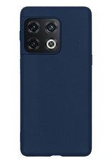 NoXx Hoes Geschikt voor OnePlus 10 Pro Hoesje Cover Siliconen Back Case Hoes - Donkerblauw - 2x