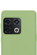NoXx Hoes Geschikt voor OnePlus 10 Pro Hoesje Cover Siliconen Back Case Hoes - Groen - 2x