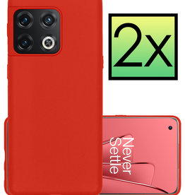 NoXx NoXx OnePlus 10 Pro Hoesje Siliconen - Rood - 2 PACK