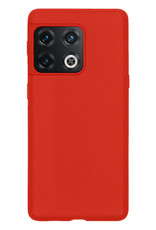 NoXx OnePlus 10 Pro Hoesje Back Cover Siliconen Case Hoes - Rood - 2x