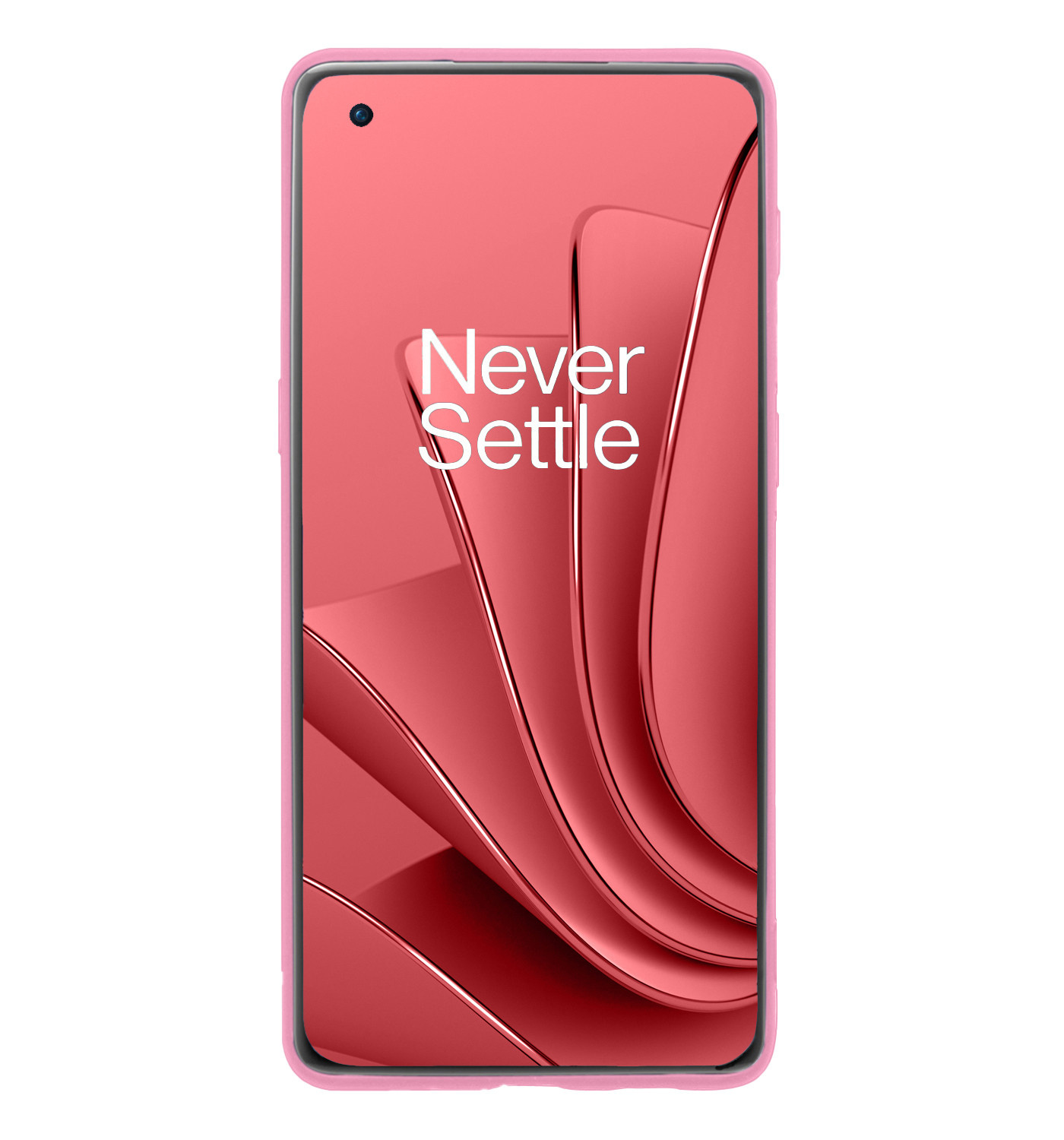 NoXx OnePlus 10 Pro Hoesje Back Cover Siliconen Case Hoes - Licht Roze - 2x