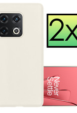 NoXx Hoes Geschikt voor OnePlus 10 Pro Hoesje Cover Siliconen Back Case Hoes - Wit - 2x