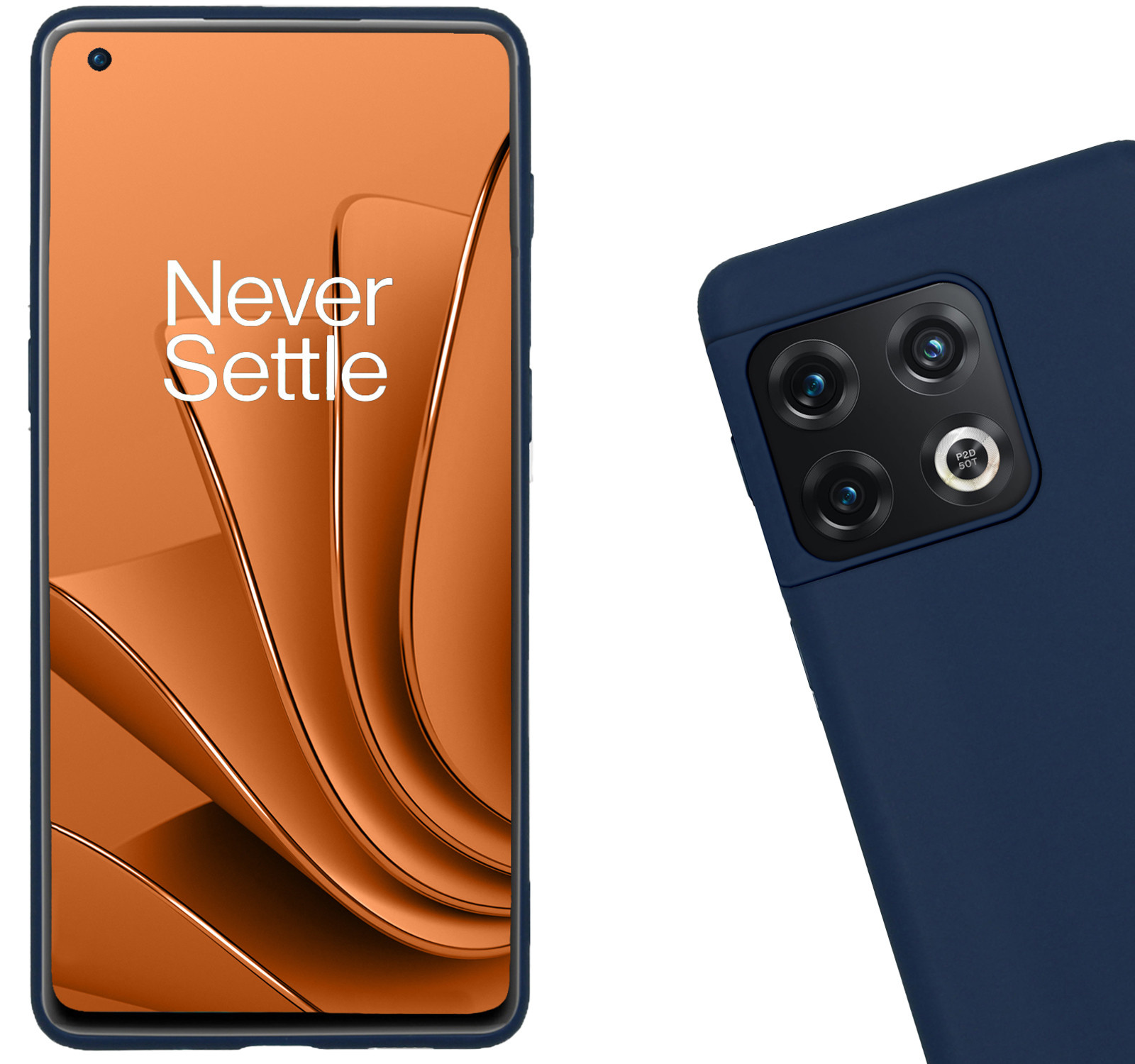 Nomfy OnePlus 10 Pro Hoesje Siliconen - OnePlus 10 Pro Hoesje Donker Blauw Case - OnePlus 10 Pro Cover Siliconen Back Cover -Donker Blauw