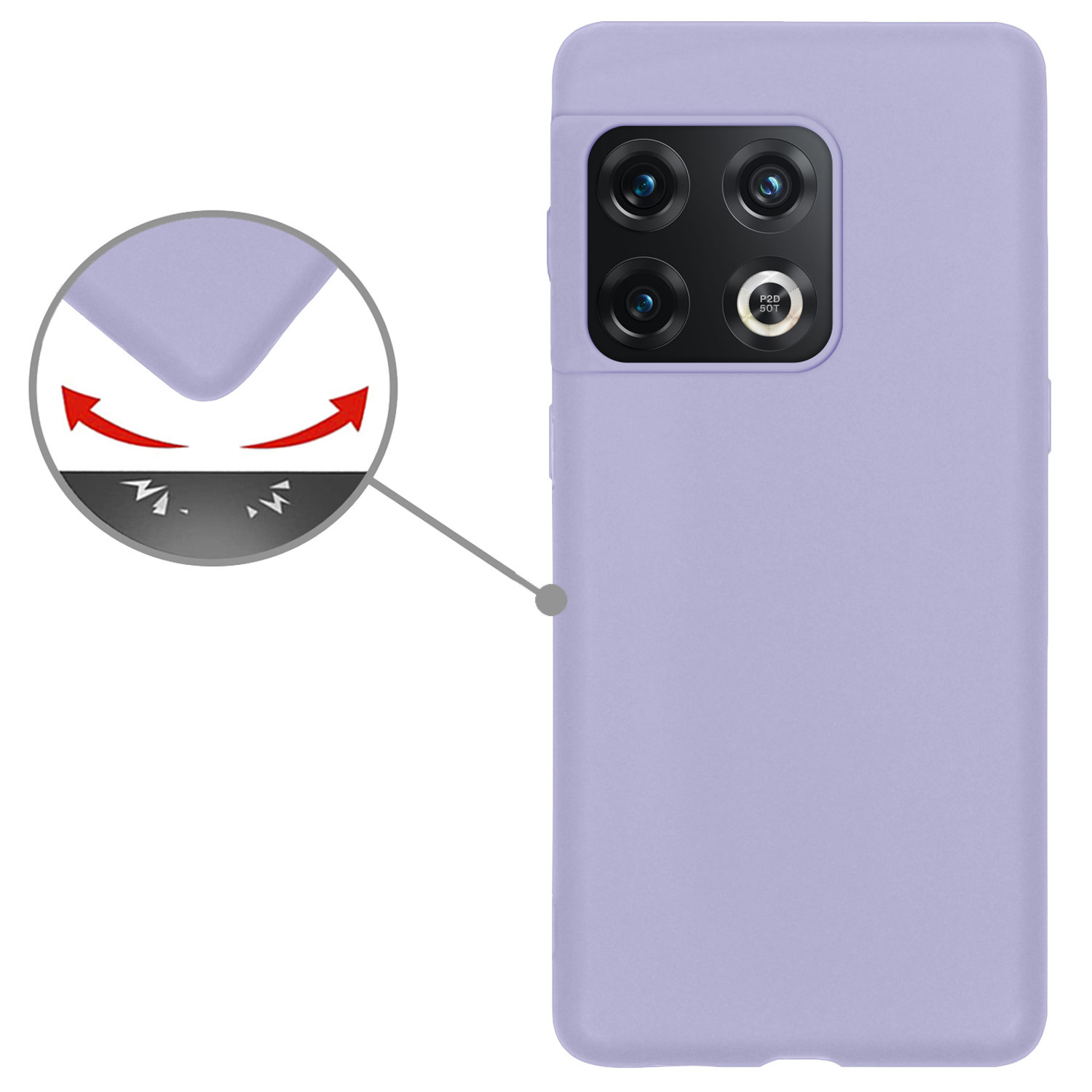 Nomfy Hoesje Geschikt voor OnePlus 10 Pro Hoesje Siliconen Cover Case - Hoes Geschikt voor OnePlus 10 Pro Hoes Back Case - Lila