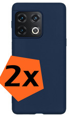 Nomfy OnePlus 10 Pro Hoesje Siliconen - OnePlus 10 Pro Hoesje Donker Blauw Case - OnePlus 10 Pro Cover Siliconen Back Cover - Donker Blauw 2 Stuks