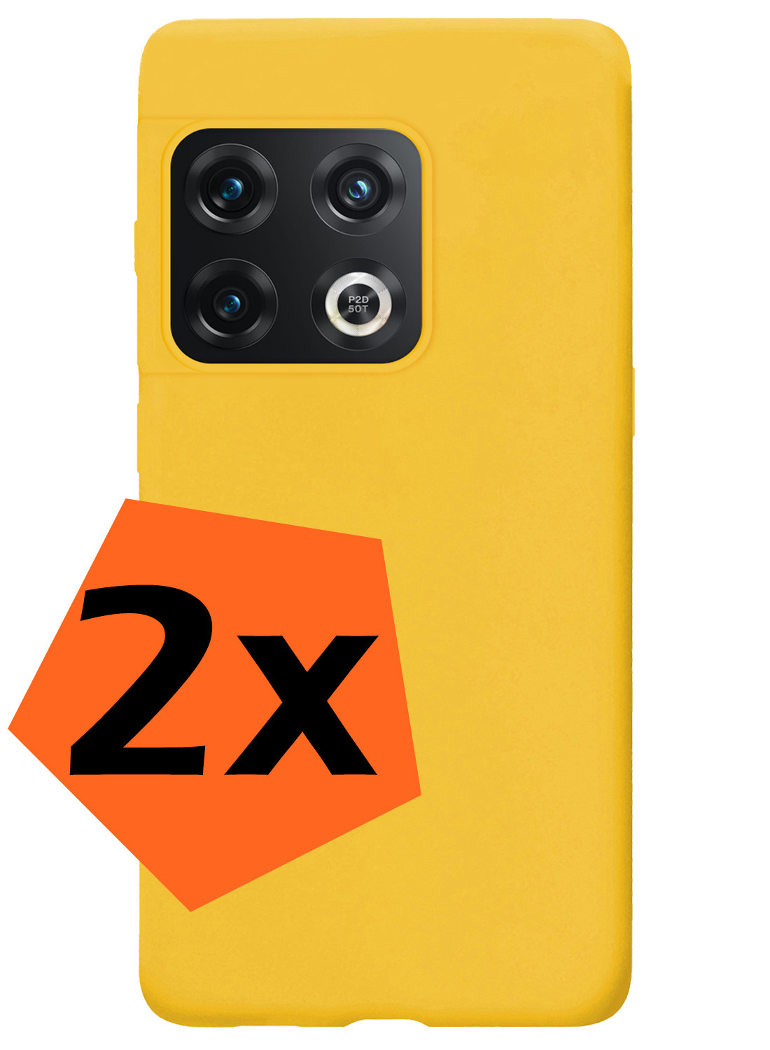 Nomfy Hoesje Geschikt voor OnePlus 10 Pro Hoesje Siliconen Cover Case - Hoes Geschikt voor OnePlus 10 Pro Hoes Back Case - 2-PACK - Geel