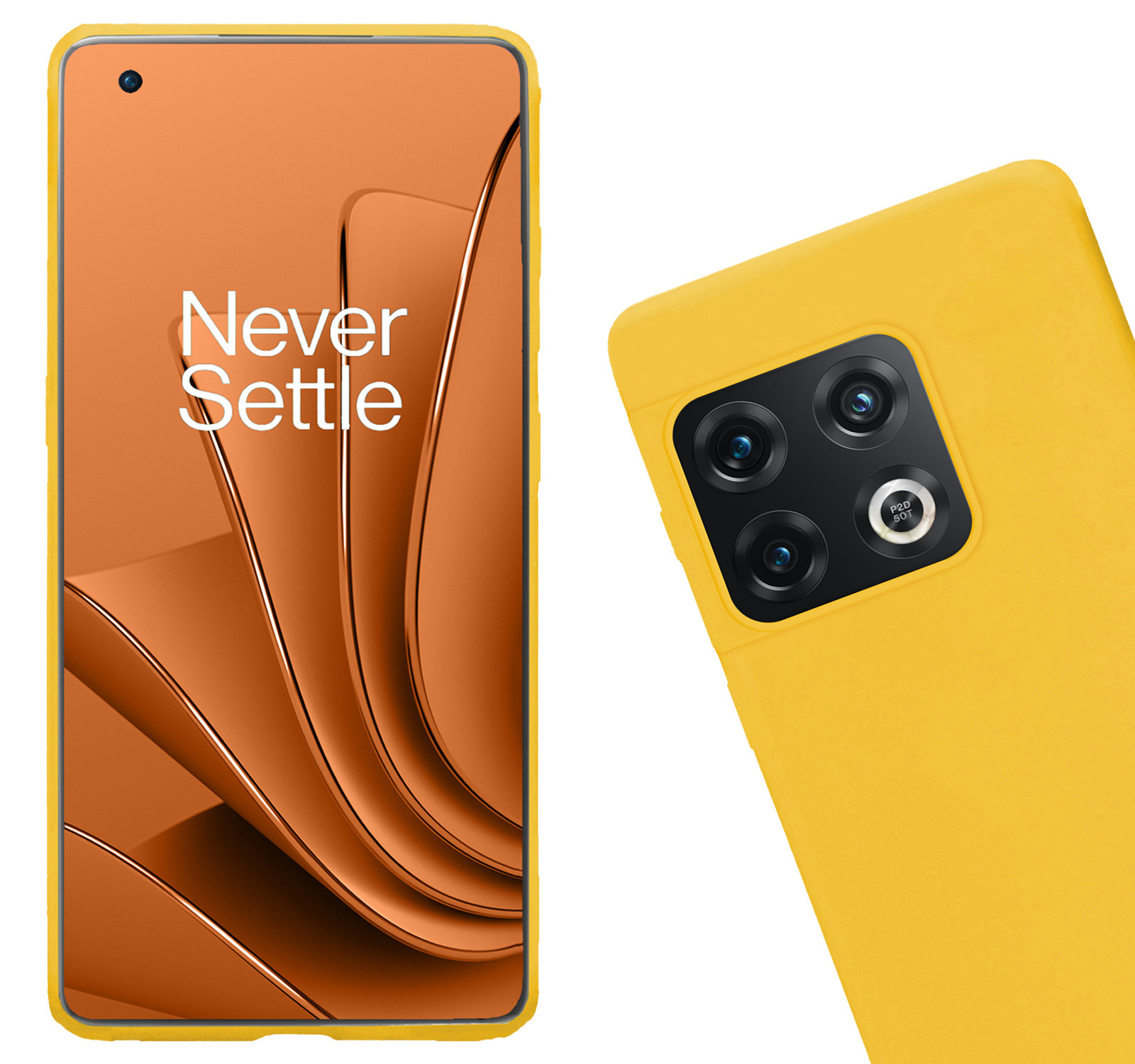 Nomfy Hoesje Geschikt voor OnePlus 10 Pro Hoesje Siliconen Cover Case - Hoes Geschikt voor OnePlus 10 Pro Hoes Back Case - 2-PACK - Geel