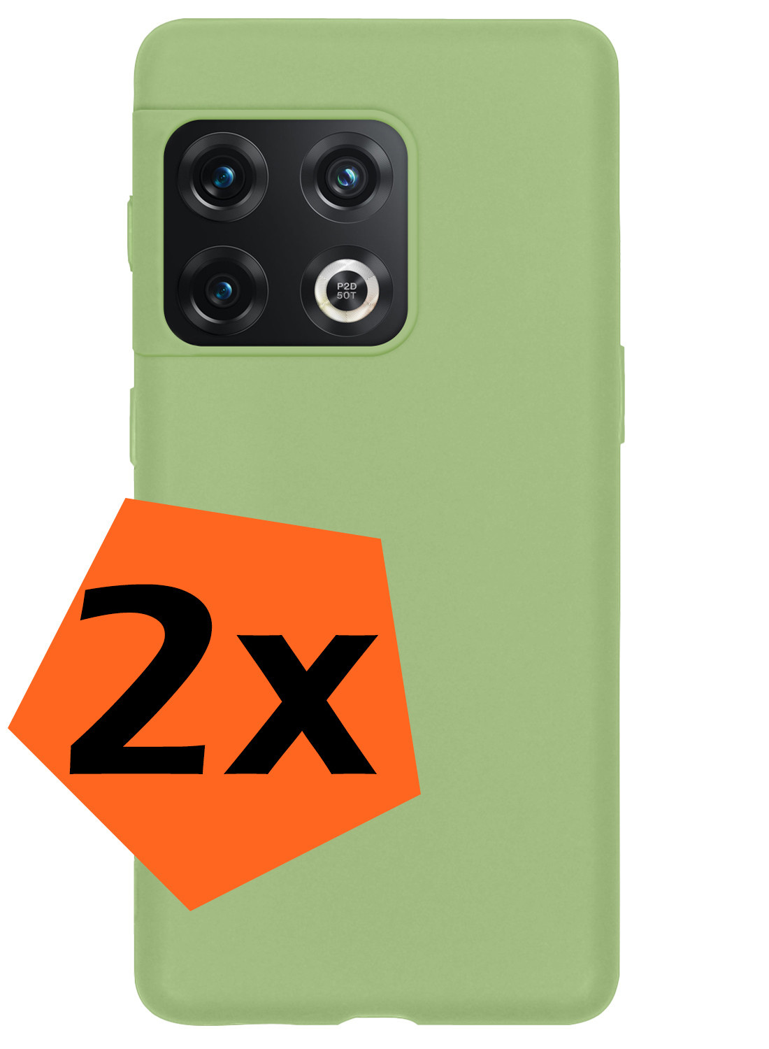 Nomfy Hoesje Geschikt voor OnePlus 10 Pro Hoesje Siliconen Cover Case - Hoes Geschikt voor OnePlus 10 Pro Hoes Back Case - 2-PACK - Groen