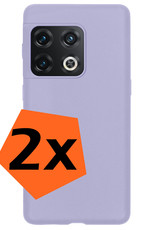 Nomfy Hoesje Geschikt voor OnePlus 10 Pro Hoesje Siliconen Cover Case - Hoes Geschikt voor OnePlus 10 Pro Hoes Back Case - 2-PACK - Lila