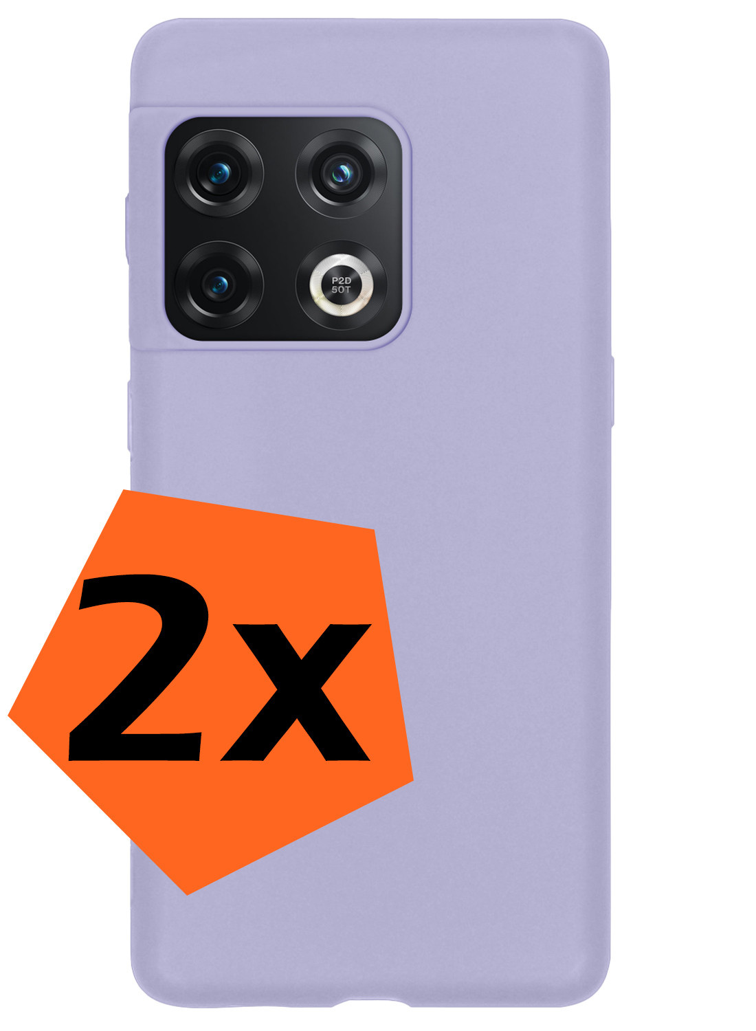 Nomfy Hoesje Geschikt voor OnePlus 10 Pro Hoesje Siliconen Cover Case - Hoes Geschikt voor OnePlus 10 Pro Hoes Back Case - 2-PACK - Lila