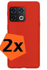 Nomfy Hoesje Geschikt voor OnePlus 10 Pro Hoesje Siliconen Cover Case - Hoes Geschikt voor OnePlus 10 Pro Hoes Back Case - 2-PACK - Rood