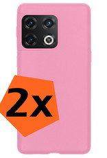 Nomfy Hoesje Geschikt voor OnePlus 10 Pro Hoesje Siliconen Cover Case - Hoes Geschikt voor OnePlus 10 Pro Hoes Back Case - 2-PACK - Lichtroze