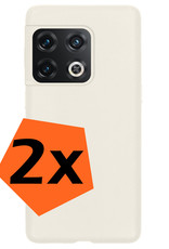 Nomfy Hoesje Geschikt voor OnePlus 10 Pro Hoesje Siliconen Cover Case - Hoes Geschikt voor OnePlus 10 Pro Hoes Back Case - 2-PACK - Wit