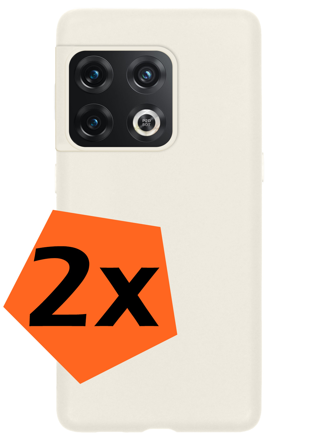 Nomfy Hoesje Geschikt voor OnePlus 10 Pro Hoesje Siliconen Cover Case - Hoes Geschikt voor OnePlus 10 Pro Hoes Back Case - 2-PACK - Wit