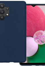 BASEY. Hoes Geschikt voor Samsung A13 4G Hoesje Siliconen Back Cover Case - Hoesje Geschikt voor Samsung Galaxy A13 4G Hoes Cover Hoesje - Donkerblauw