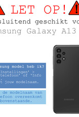 Hoes Geschikt voor Samsung A13 4G Hoesje Siliconen Back Cover Case - Hoesje Geschikt voor Samsung Galaxy A13 4G Hoes Cover Hoesje - Lichtroze