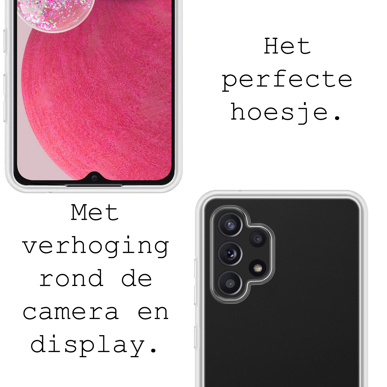 BASEY. Hoes Geschikt voor Samsung A13 4G Hoesje Siliconen Back Cover Case - Hoesje Geschikt voor Samsung Galaxy A13 4G Hoes Cover Hoesje - Transparant