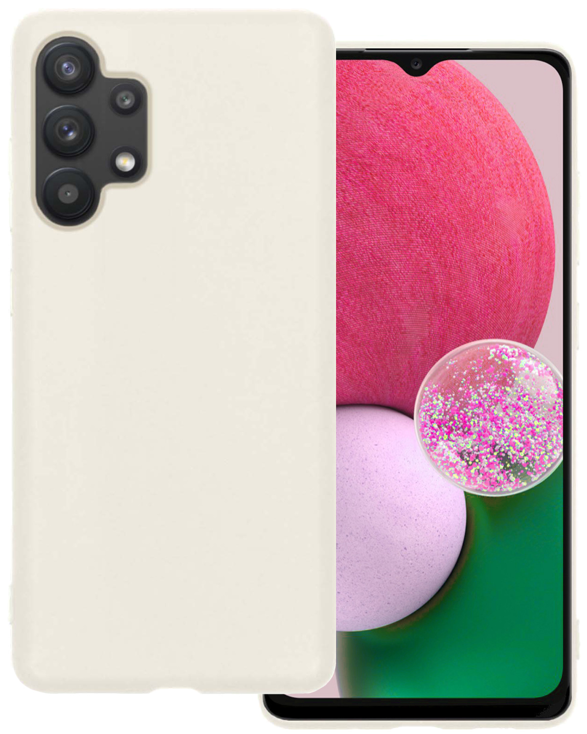 BASEY. Hoes Geschikt voor Samsung A13 4G Hoesje Siliconen Back Cover Case - Hoesje Geschikt voor Samsung Galaxy A13 4G Hoes Cover Hoesje - Wit