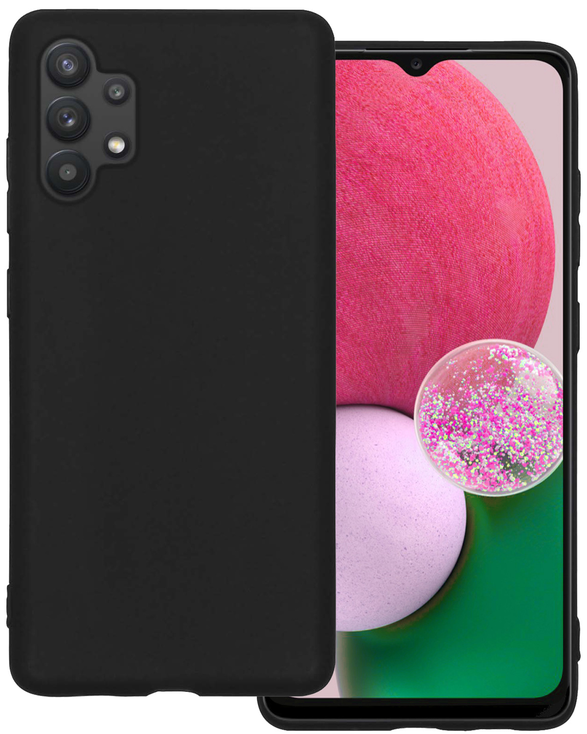 BASEY. Hoes Geschikt voor Samsung A13 4G Hoesje Siliconen Back Cover Case - Hoesje Geschikt voor Samsung Galaxy A13 4G Hoes Cover Hoesje - Zwart