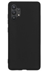 Hoes Geschikt voor Samsung A13 4G Hoesje Siliconen Back Cover Case - Hoesje Geschikt voor Samsung Galaxy A13 4G Hoes Cover Hoesje - Zwart
