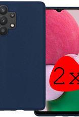 BASEY. Hoes Geschikt voor Samsung A13 4G Hoesje Siliconen Back Cover Case - Hoesje Geschikt voor Samsung Galaxy A13 4G Hoes Cover Hoesje - Donkerblauw - 2 Stuks