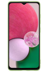 Hoes Geschikt voor Samsung A13 4G Hoesje Siliconen Back Cover Case - Hoesje Geschikt voor Samsung Galaxy A13 4G Hoes Cover Hoesje - Groen - 2 Stuks
